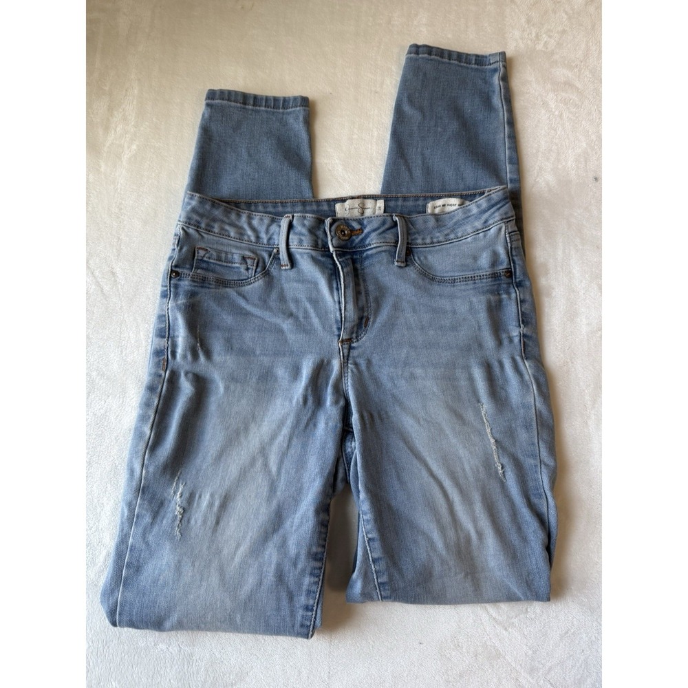 Jessica Simpson Jeans Womens Sz 28 Blue Kiss Me Super Skinny Stretch Denim Pants